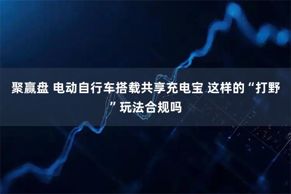聚赢盘 电动自行车搭载共享充电宝 这样的“打野”玩法合规吗